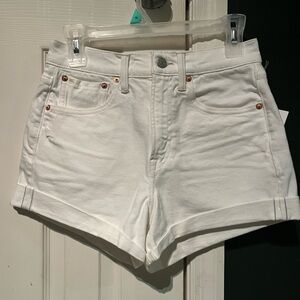 American Eagle Outfitters White Jean Shorts High-Waisted Cut-Off